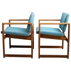 Set of 4 1960s Danish Midcentury Oak Framed Occasional / Dining Chairs