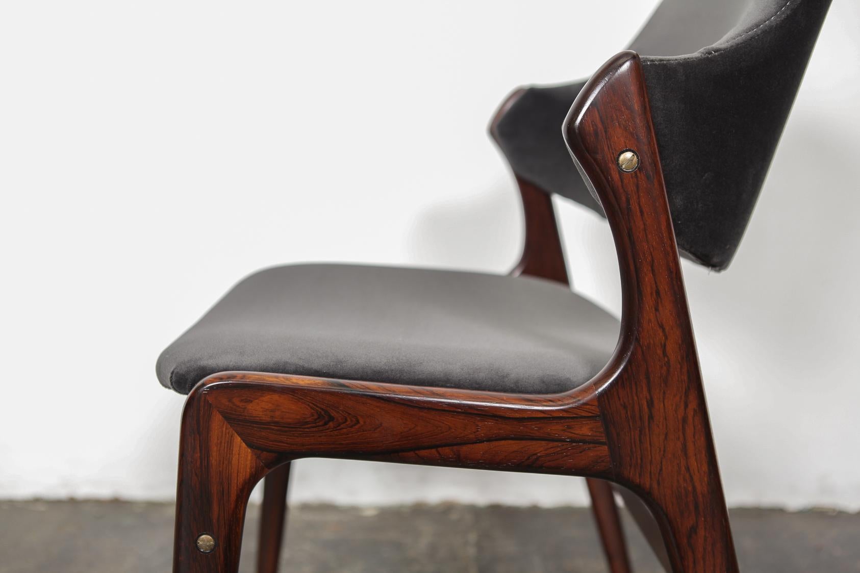 Set of 4 1960s Danish Solid Rosewood Dining Chairs by Gern Mobelfabrik 4