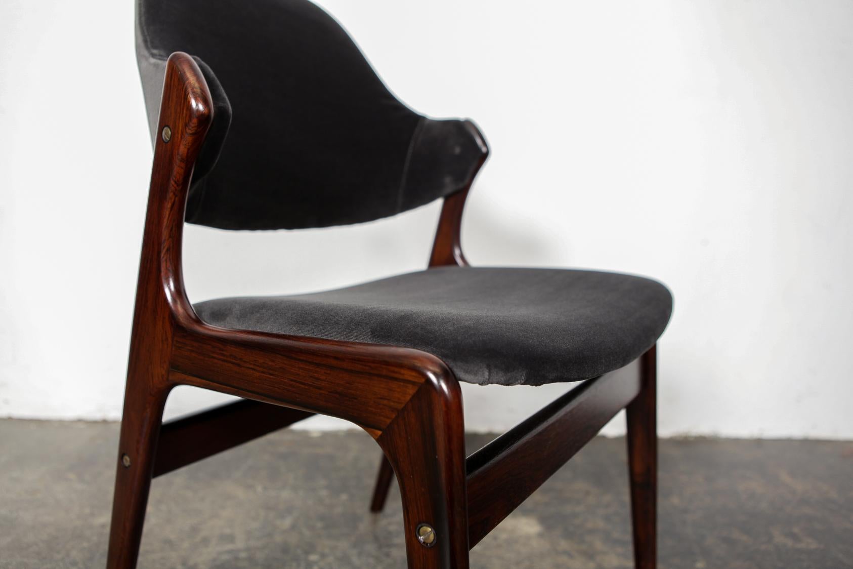 Set of 4 1960s Danish Solid Rosewood Dining Chairs by Gern Mobelfabrik 5