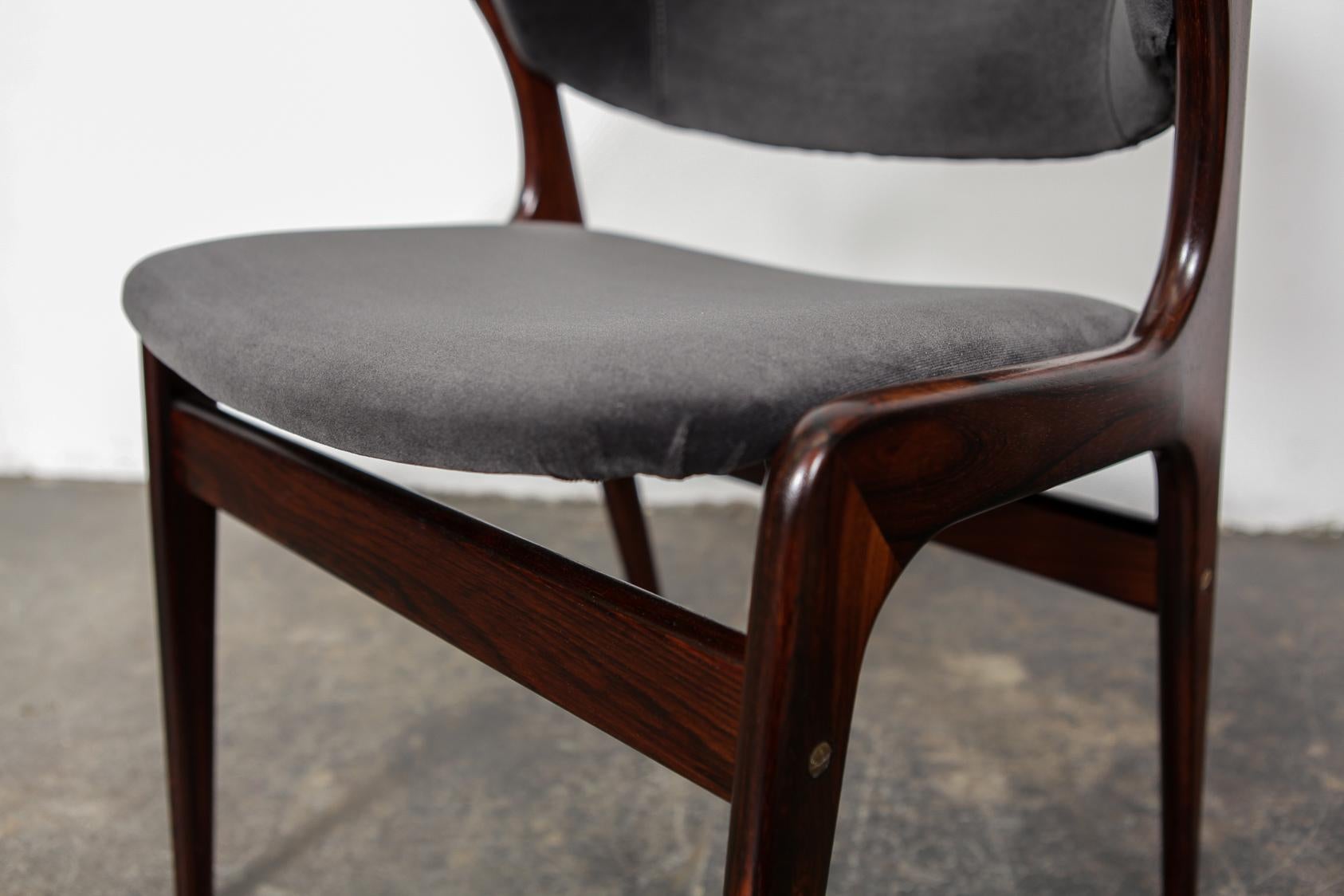 Set of 4 1960s Danish Solid Rosewood Dining Chairs by Gern Mobelfabrik 6