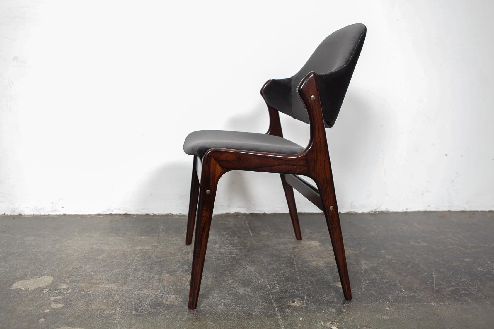 Set of 4 1960s Danish Solid Rosewood Dining Chairs by Gern Mobelfabrik In Good Condition In North Hollywood, CA