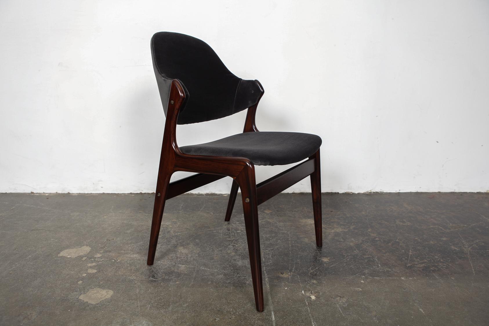 Mid-20th Century Set of 4 1960s Danish Solid Rosewood Dining Chairs by Gern Mobelfabrik