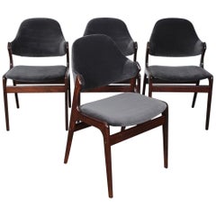 Set of 4 1960s Danish Solid Rosewood Dining Chairs by Gern Mobelfabrik
