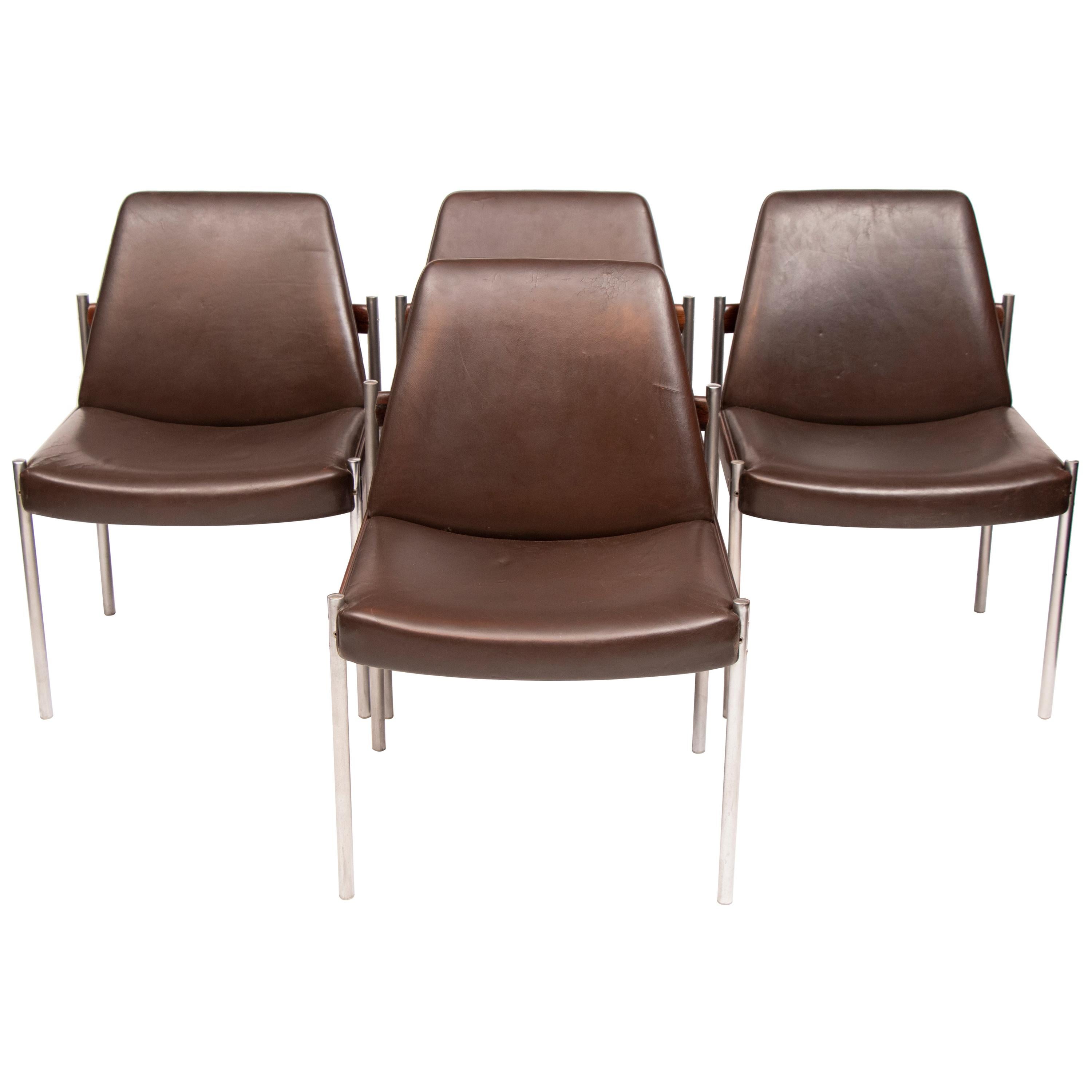 Set of 4 1960s Dining Conference Chairs by Sven Ivar Dysthe for Dokka Mobler
