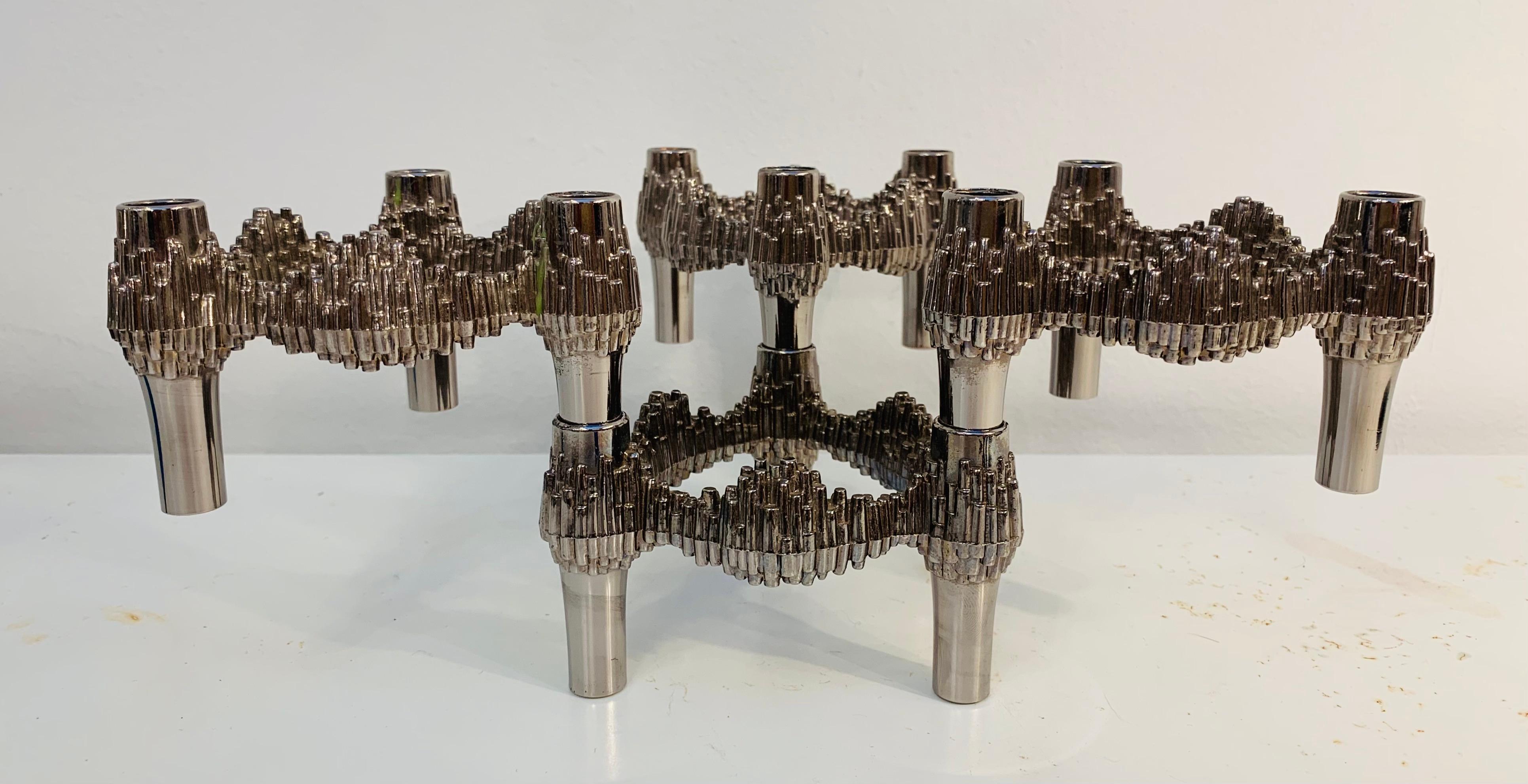 Set of 4 1960s German Brutalist Quist Präsente Variomaster Candle Holders In Good Condition In London, GB