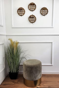 Set of 4 1960s Italian Bamboo Rattan Bohemian French Riviera Wall Coat Hangers