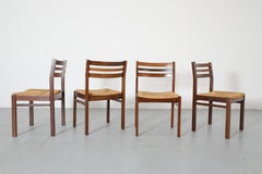 Set of Four 1960s Martin Visser Wenge and Rush Dining Chairs for 't Spectrum