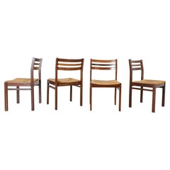Set of 4 1960s Martin Visser Wenge and Rush Dining Chairs for 't Spectrum