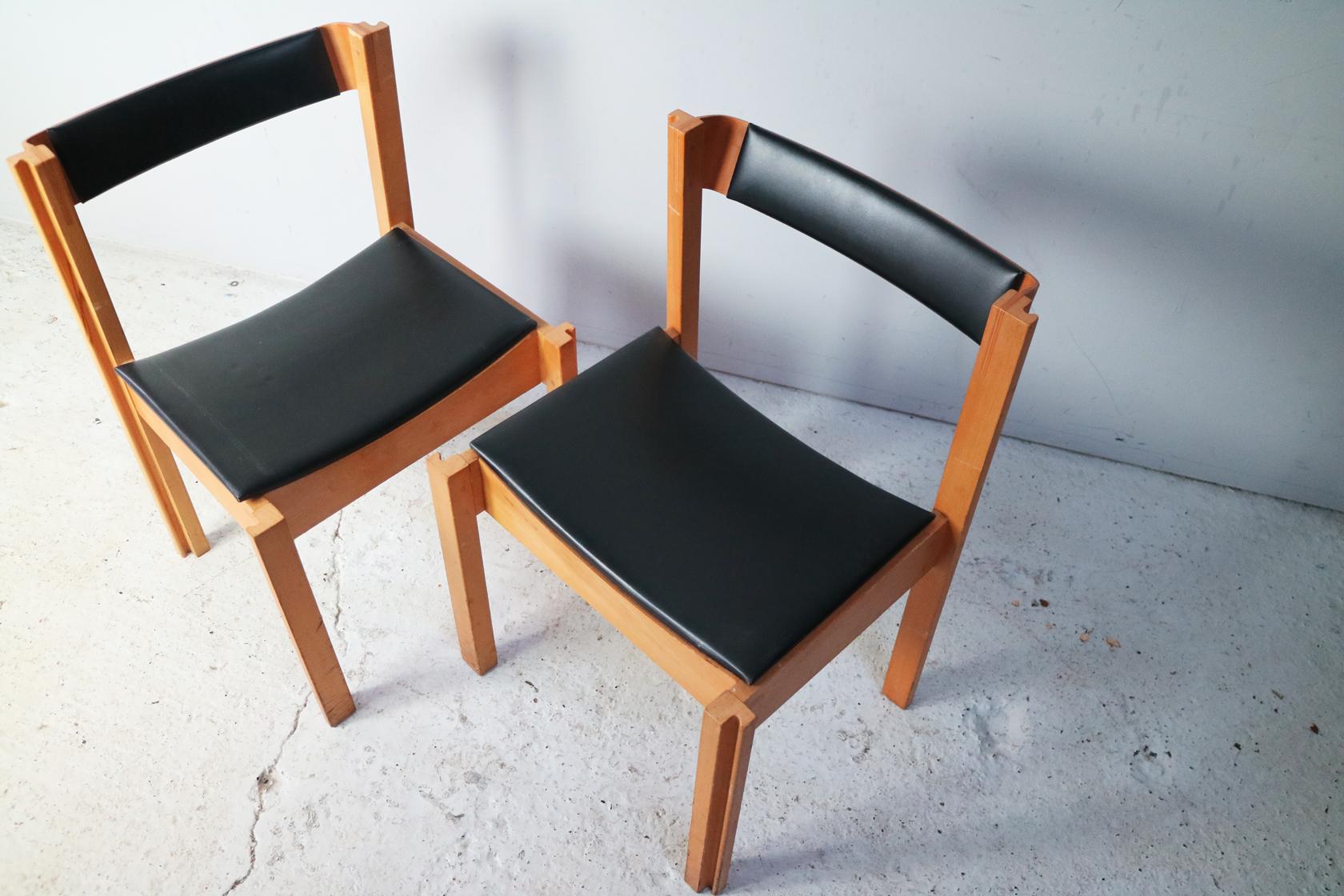 PVC Set of 4 1960s Mid-Century Modern Clive Bacon Jigsaw Chairs For Sale