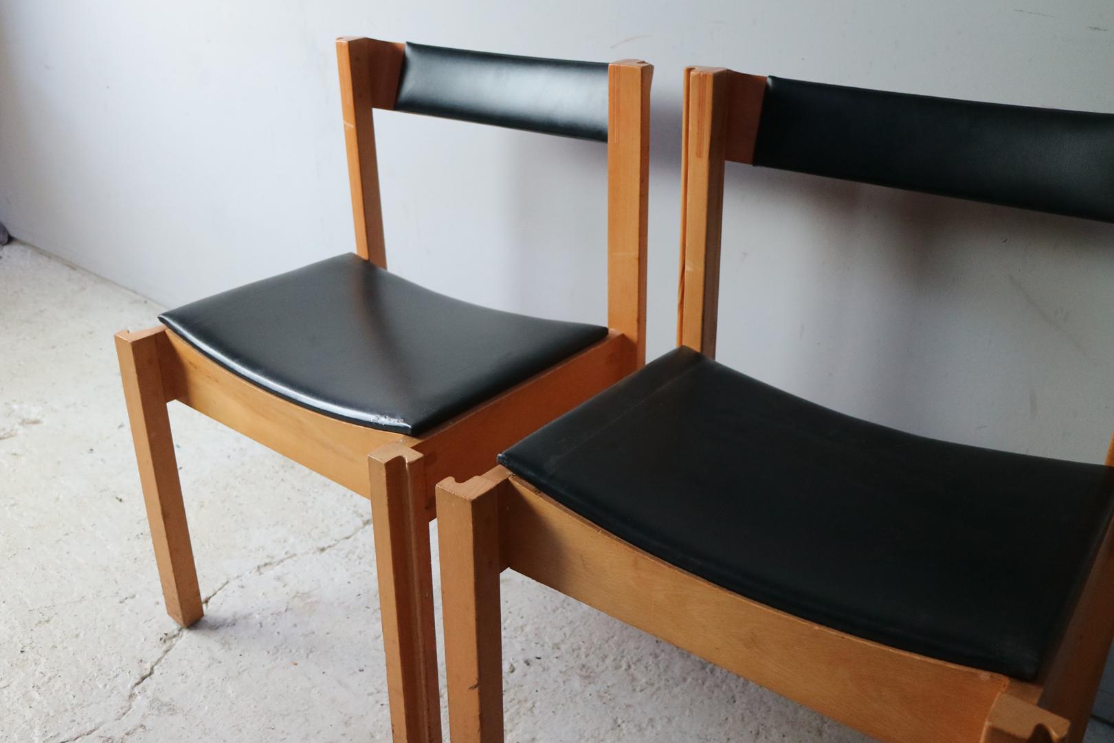 Set of 4 1960s Mid-Century Modern Clive Bacon Jigsaw Chairs For Sale 1