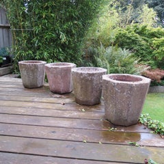 Set of 4 1970s Concrete planters Octagonal shape