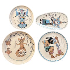 Juego de 4 vajillas Genevieve Golsh de los años 70