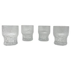 Juego de 4 vasos de whisky Aslak con arte de carámbanos de los años 70, de Tapio Wirkkala para Iittala