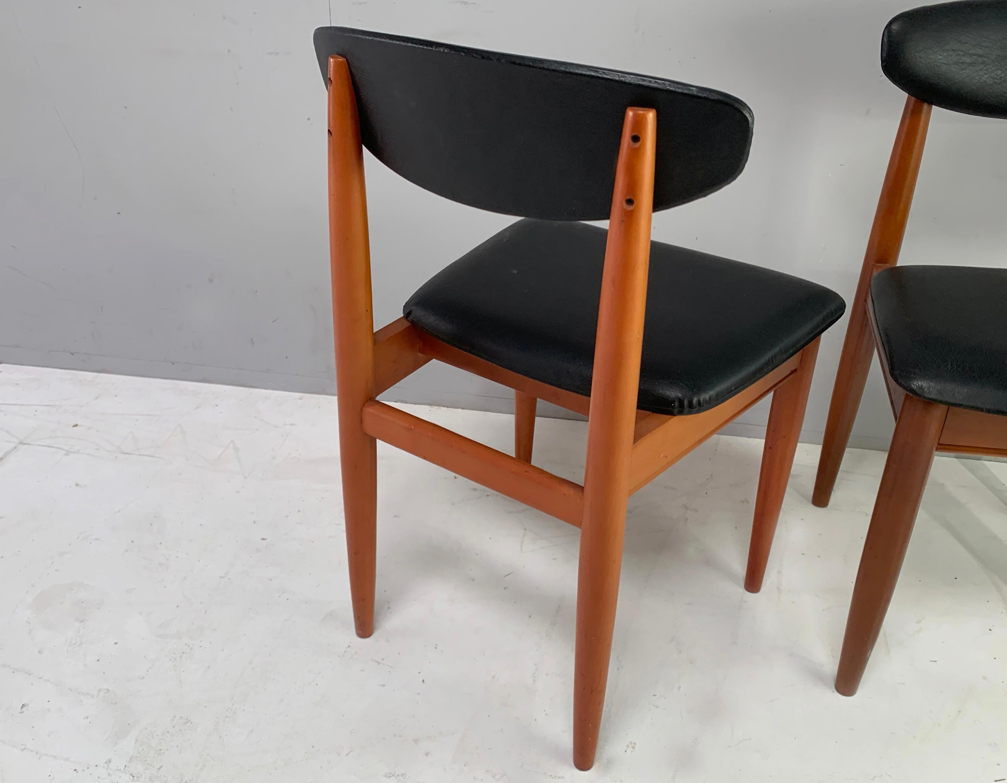 Set di 4 sedie da pranzo del 1970 di Schreiber In condizioni buone in vendita a London, GB