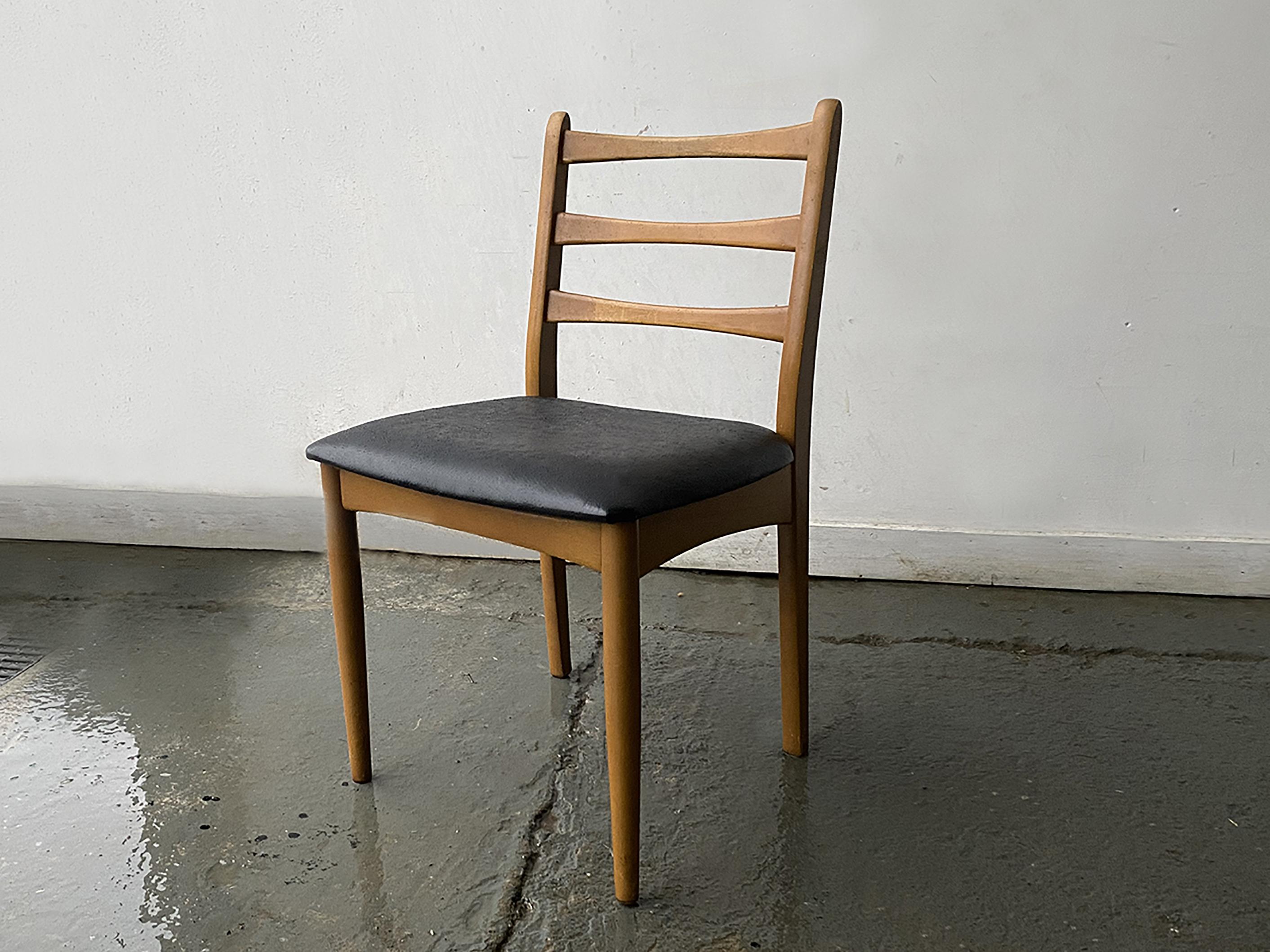 Faux Leather Set of 4 1970's Mid-Century dining chairs by Schreiber Furniture For Sale