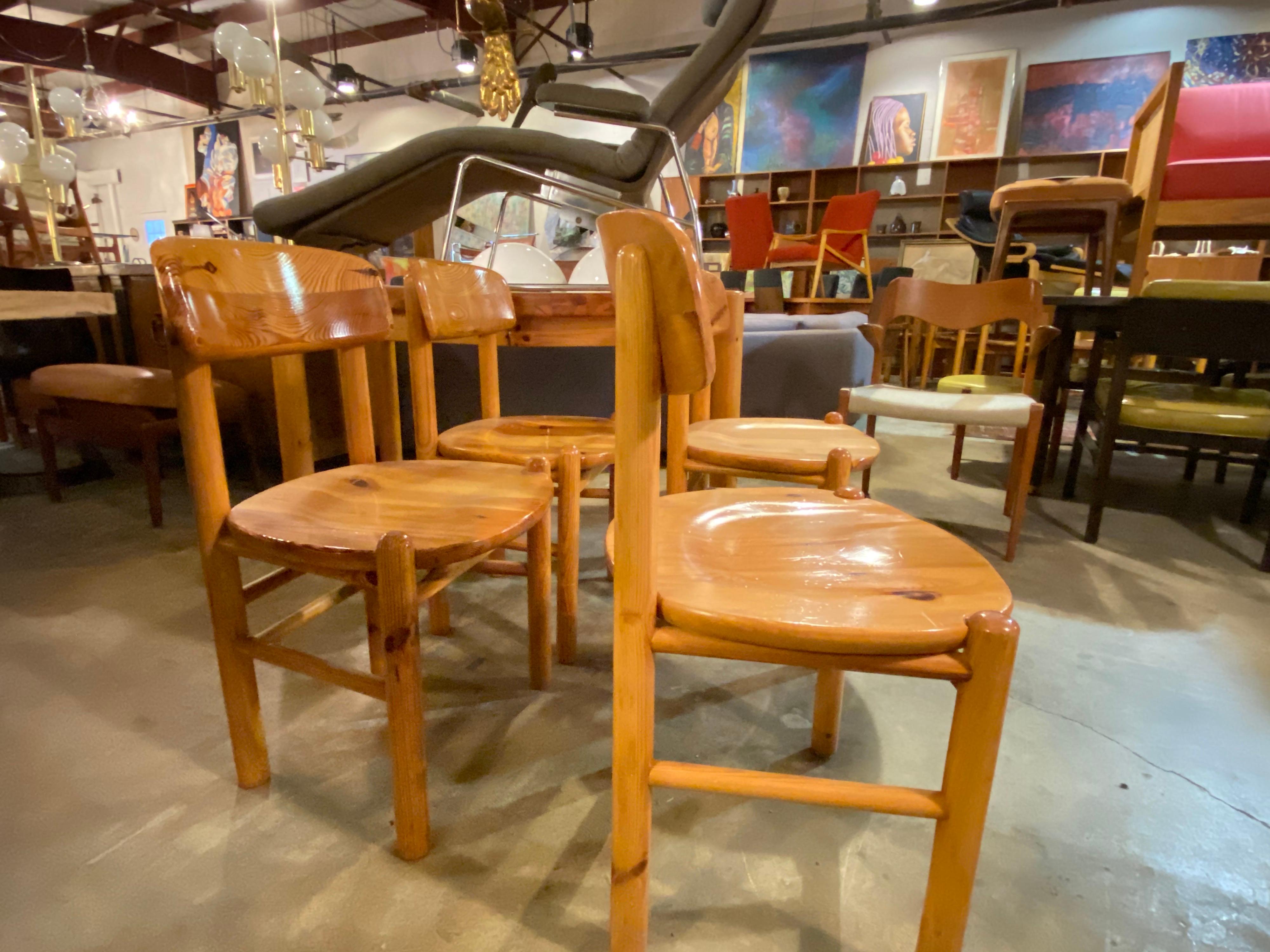 Lacquered 1970s Mid-Century Pine Dining Chairs by Rainer Daumiller - sold separately 