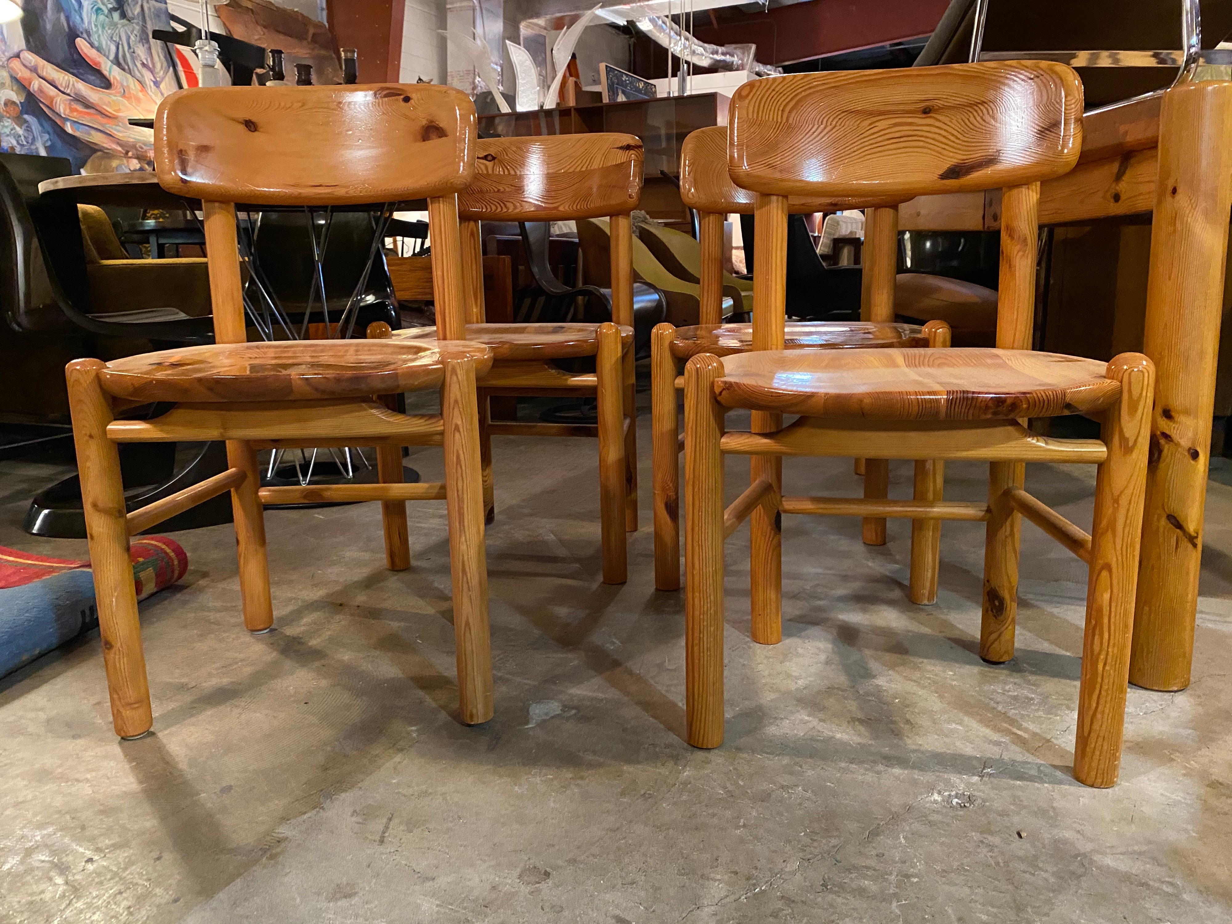 1970s Mid-Century Pine Dining Chairs by Rainer Daumiller - sold separately  2