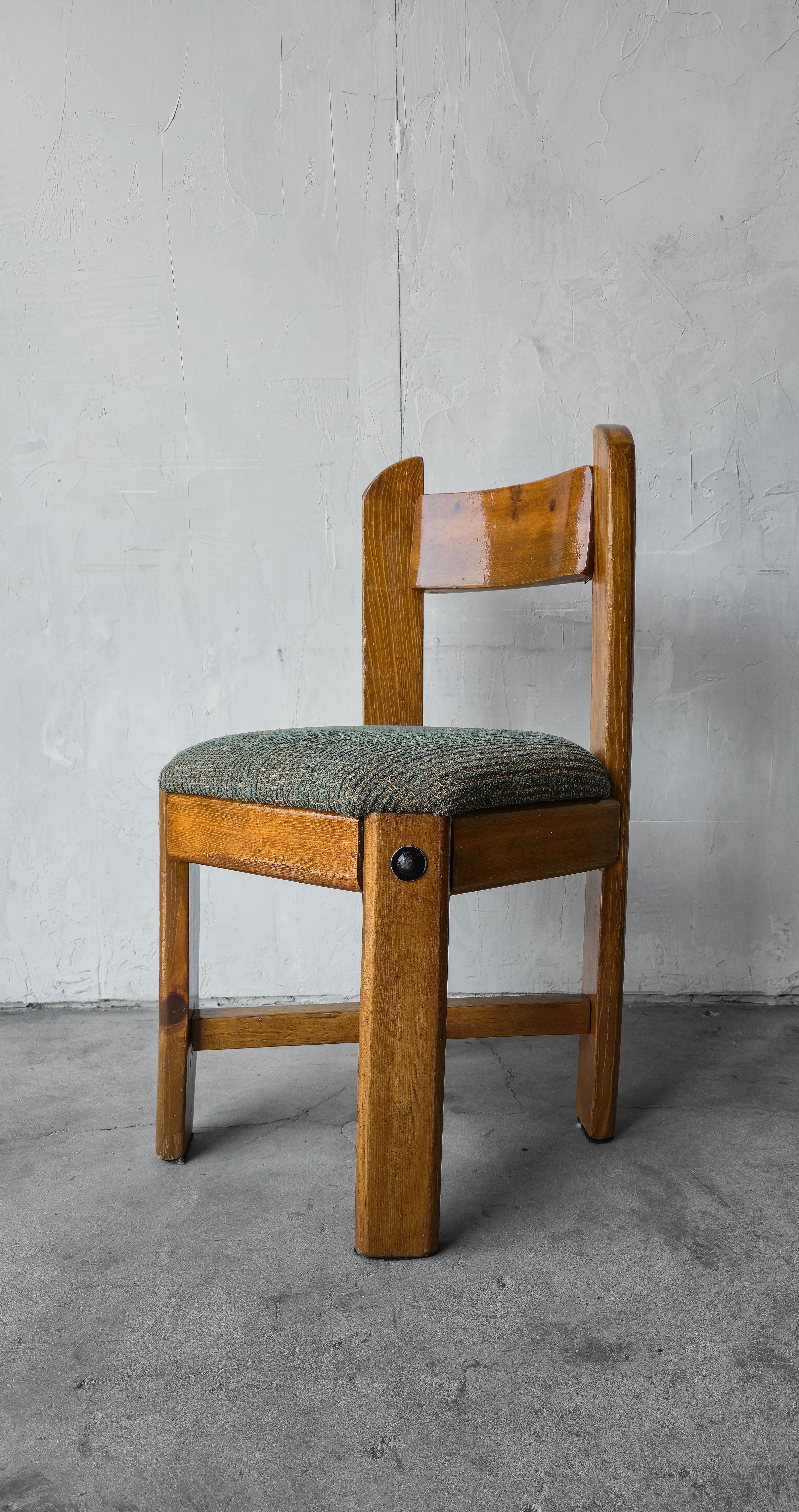 Set of 4 1970s Scandinavian Pine Dining Chairs For Sale 3
