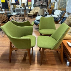 Set of 4 1970’s Walnut Chairs Attributed to Adrian Pearsall