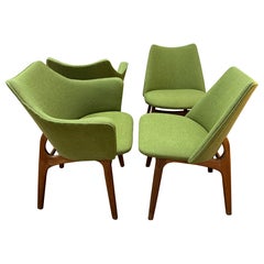 Set of 4 1970’s Walnut Chairs Attributed to Adrian Pearsall