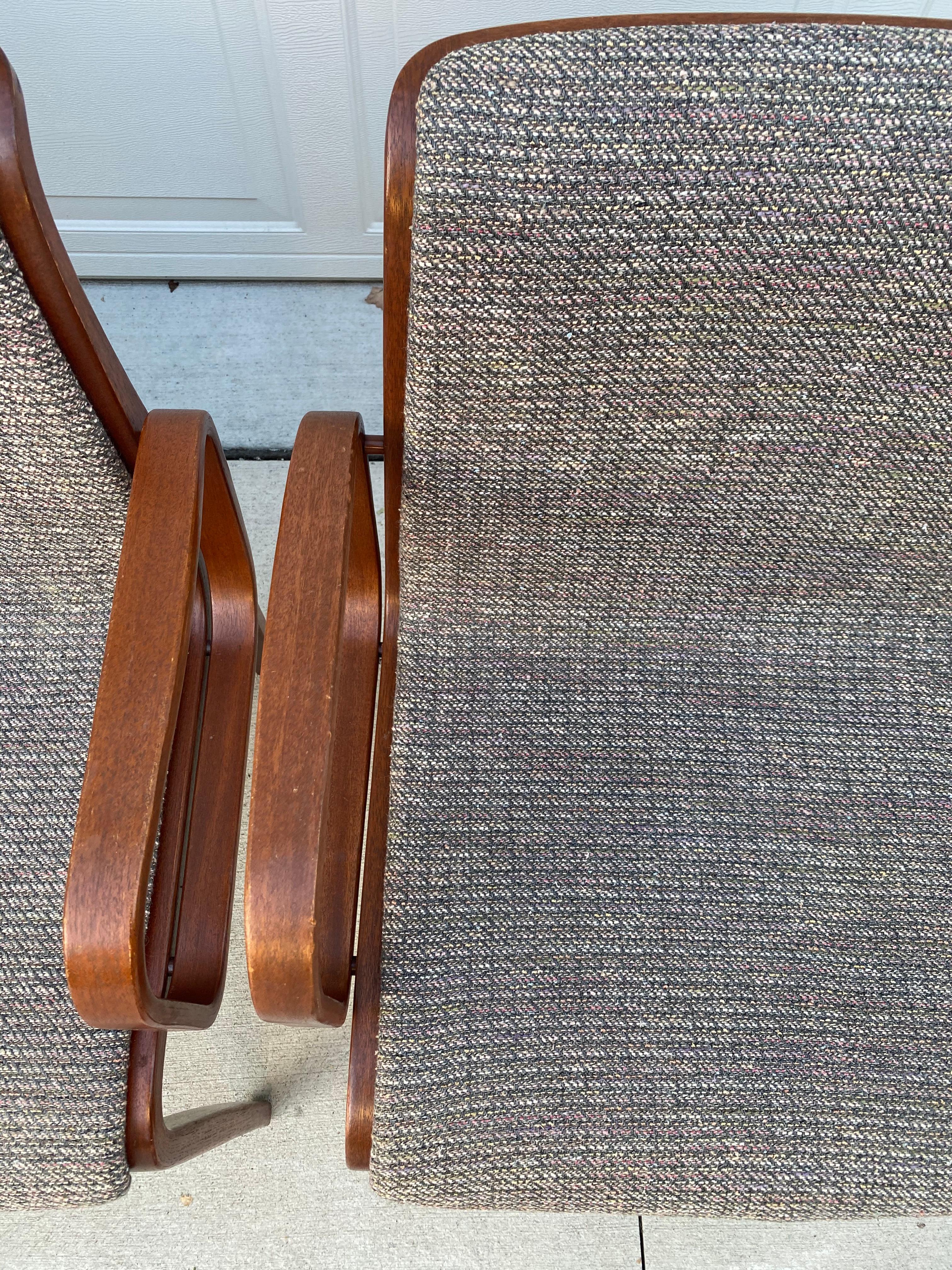 Set of 4 1970s Walnut Knoll Bill Stephens Arm Chairs For Sale 5