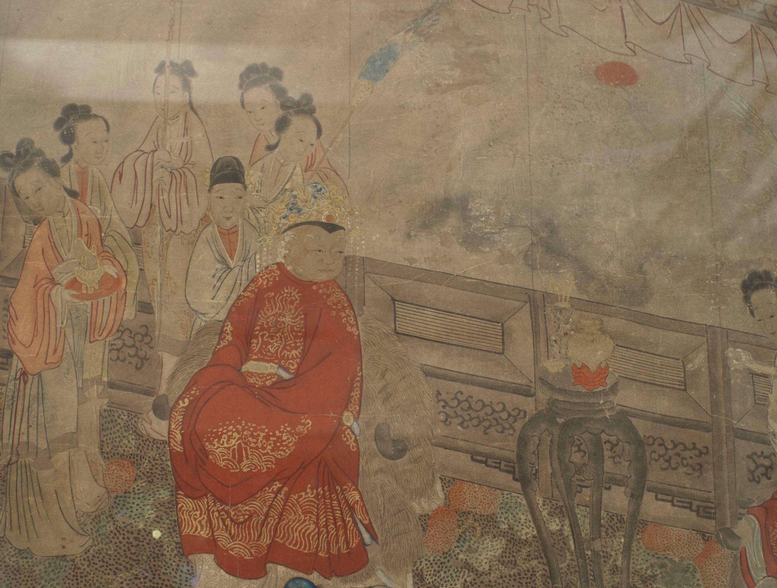 Satz von 4 chinesischen Aquarell-Landschaftstafeln (19. Jahrhundert) im Angebot