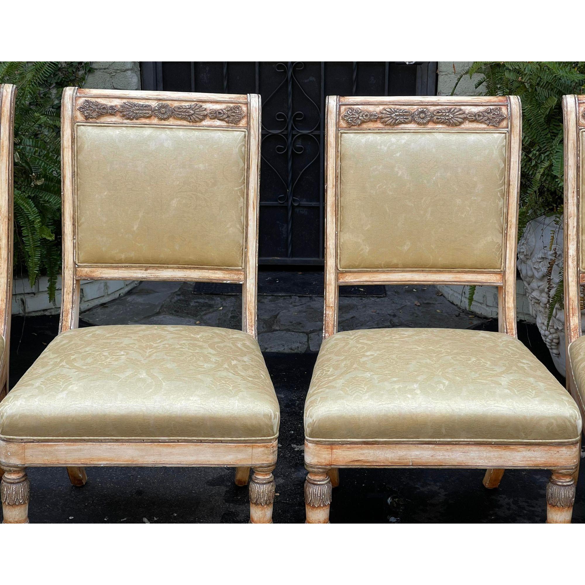 Wood Set of 4, 19th C Style Charles Pollock Russian Imperial Dining Chairs For Sale