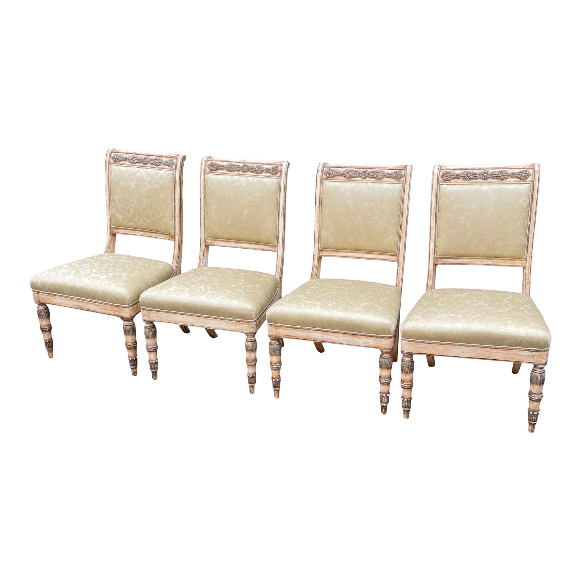 Set of 4, 19th C Style Charles Pollock Russian Imperial Dining Chairs For Sale