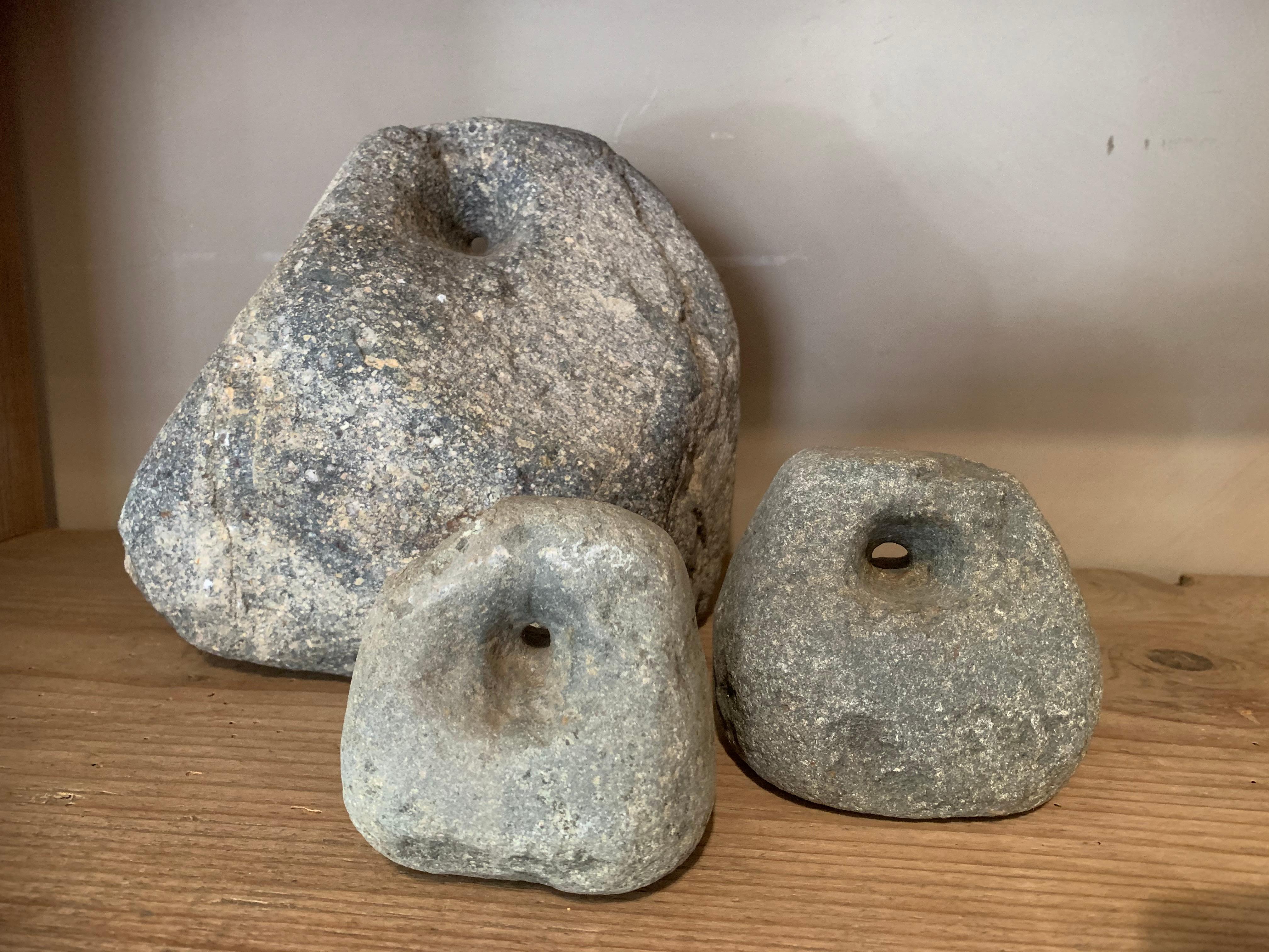 Hand-Carved Set of 4 19th Century Chinese Stone Weights