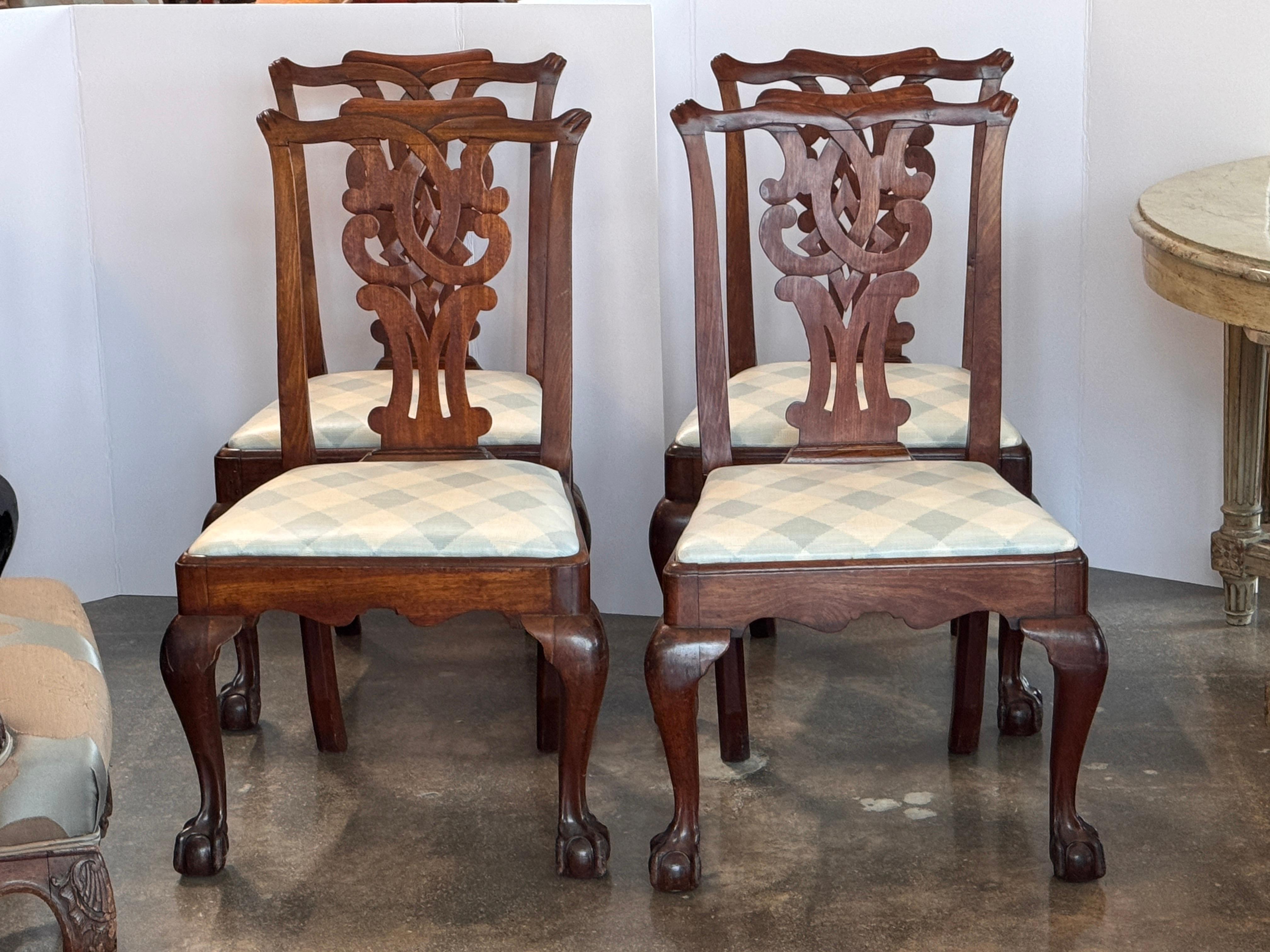 Set of 4 19th Century English Mahogany Chairs Inglés en venta