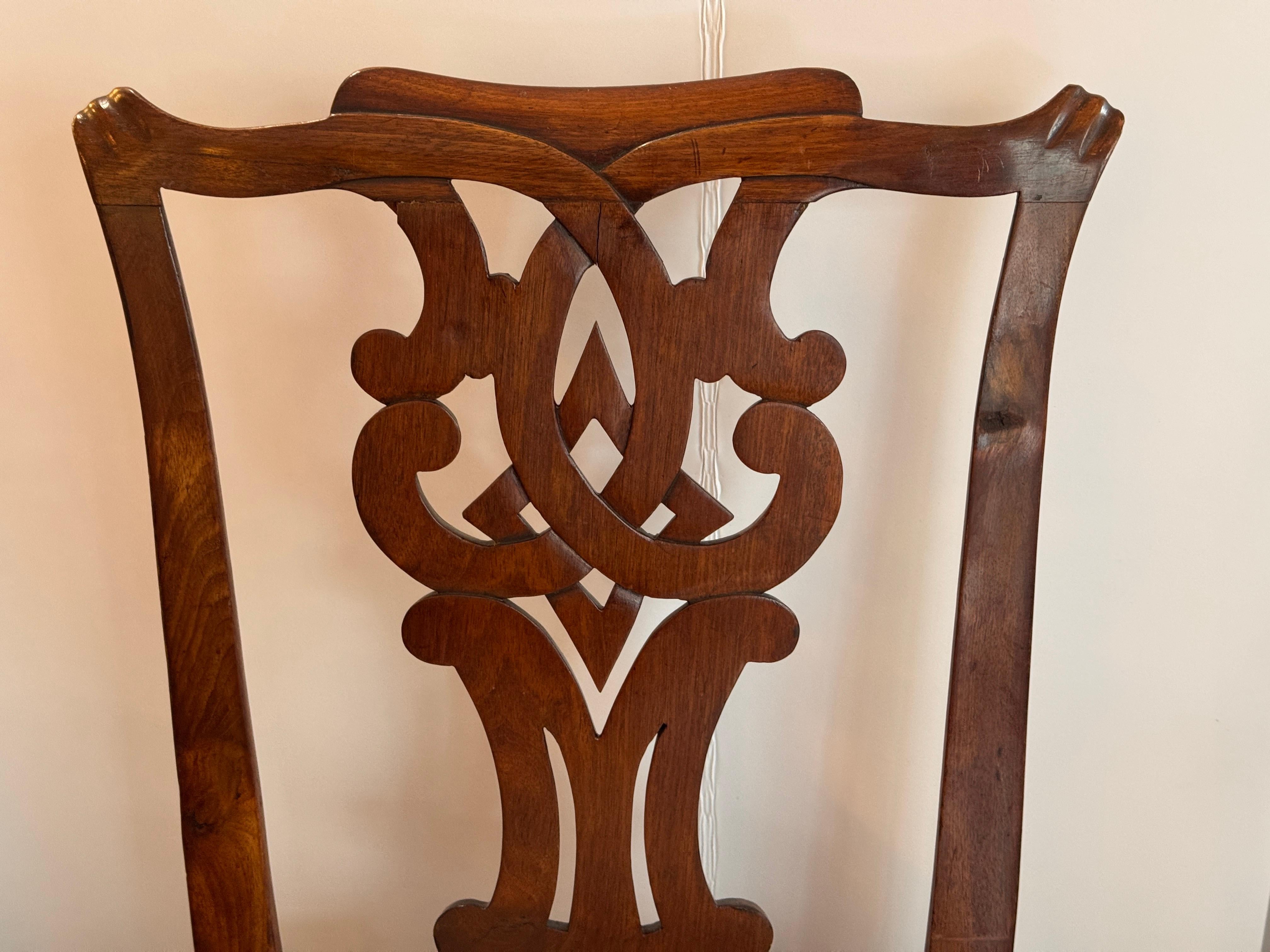 Set of 4 19th Century English Mahogany Chairs siglo XIX en venta