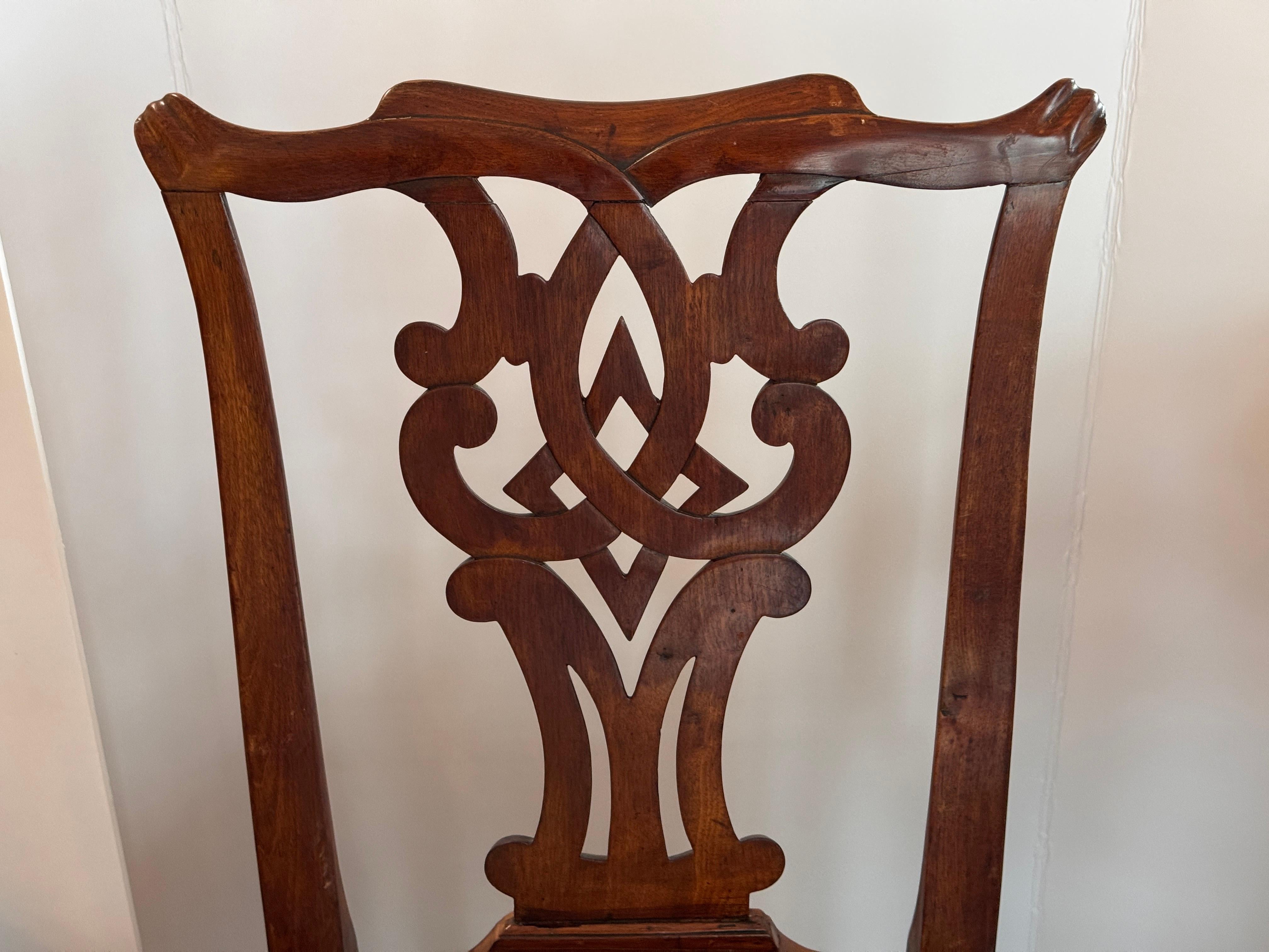 Set of 4 19th Century English Mahogany Chairs Caoba en venta