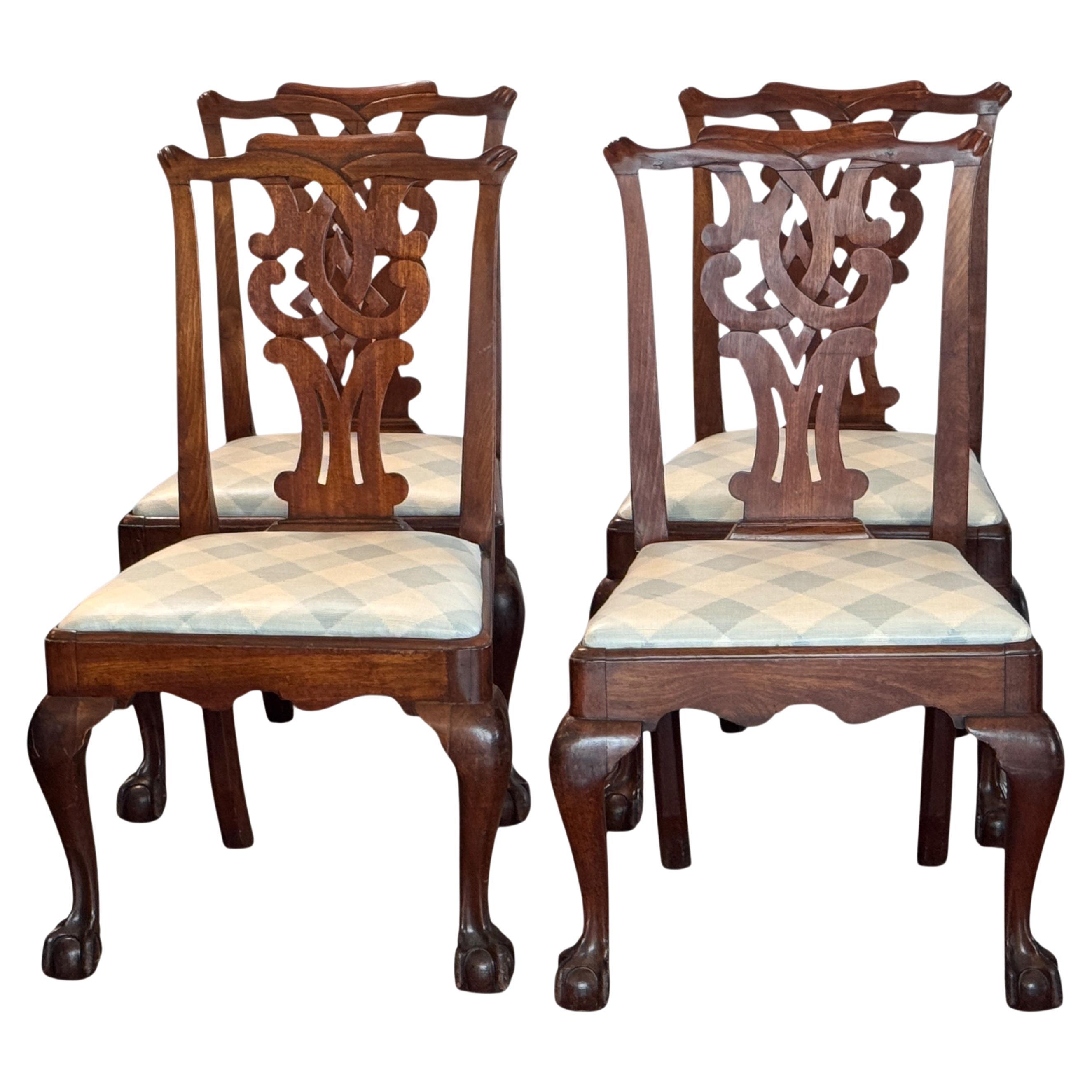 Set of 4 19th Century English Mahogany Chairs