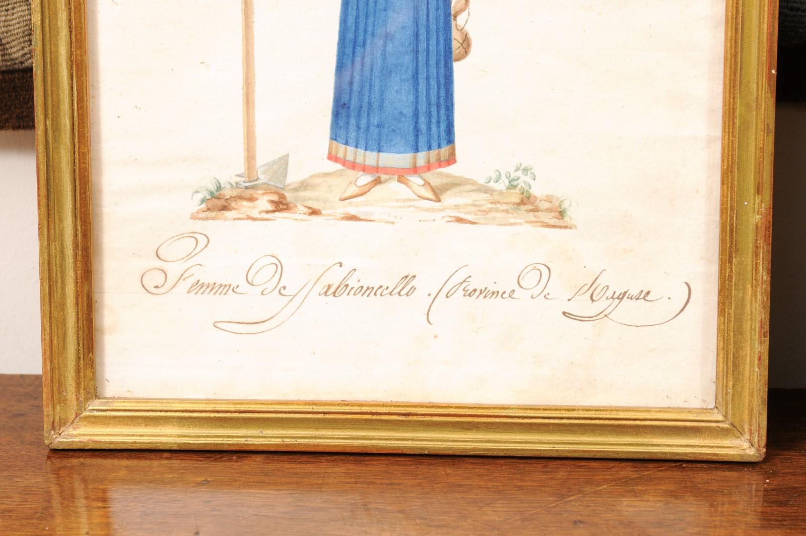 Set of 4 19th Century French Gilt Framed Water Color Female Portraits 6