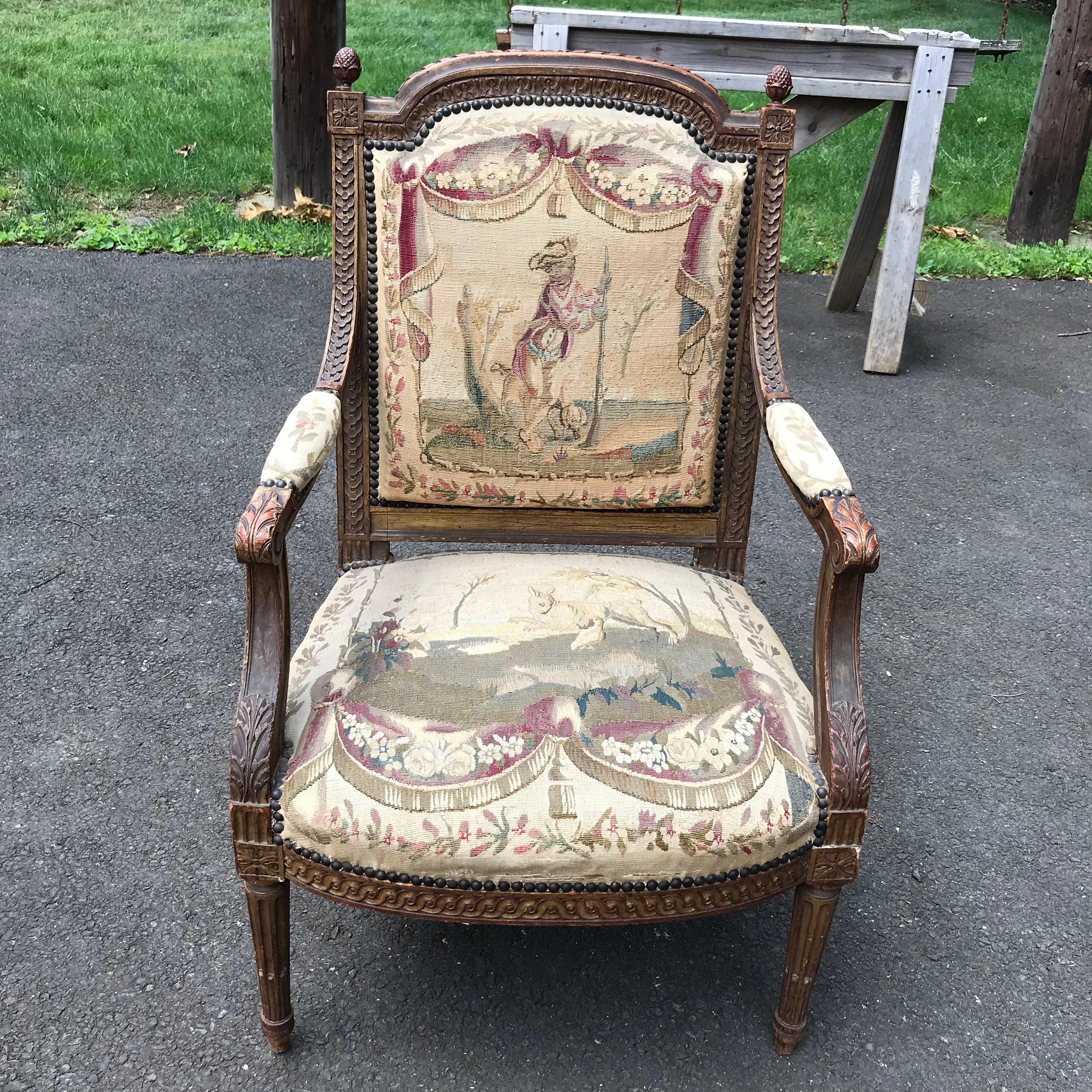 Set of 4, 19th Century French Louis XVI Fauteuils For Sale 7
