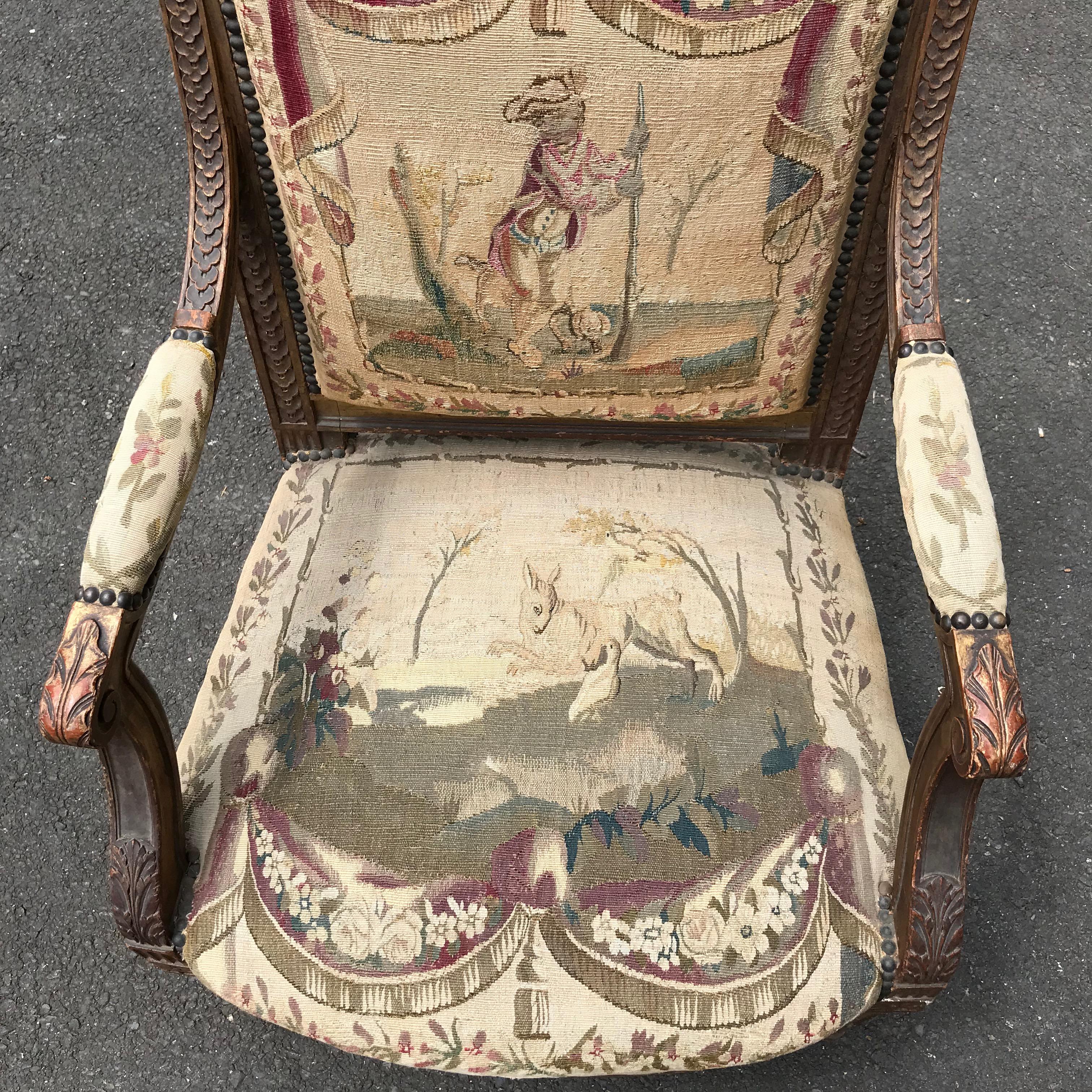 Set of 4, 19th Century French Louis XVI Fauteuils For Sale 8