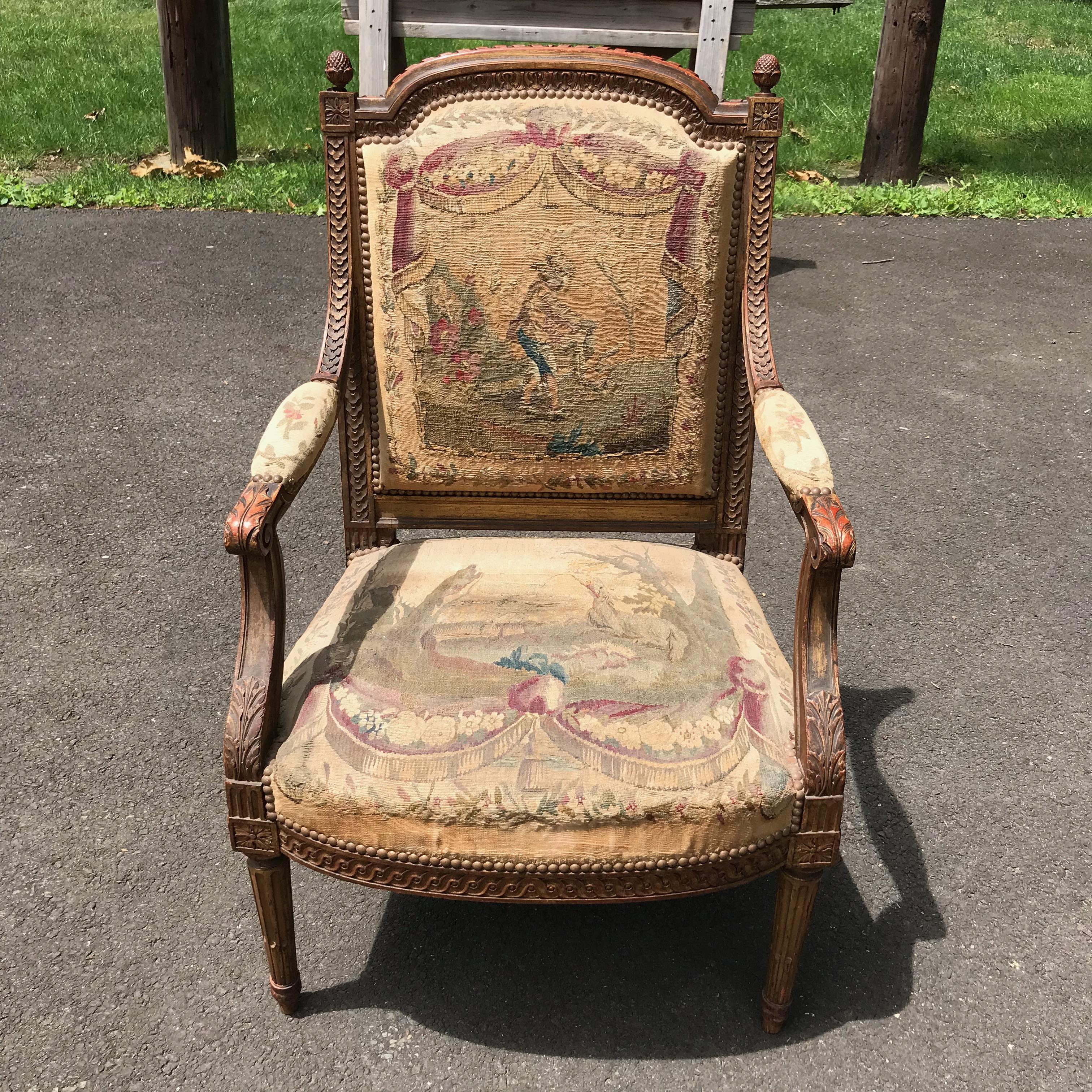 Set of 4, 19th Century French Louis XVI Fauteuils For Sale 11