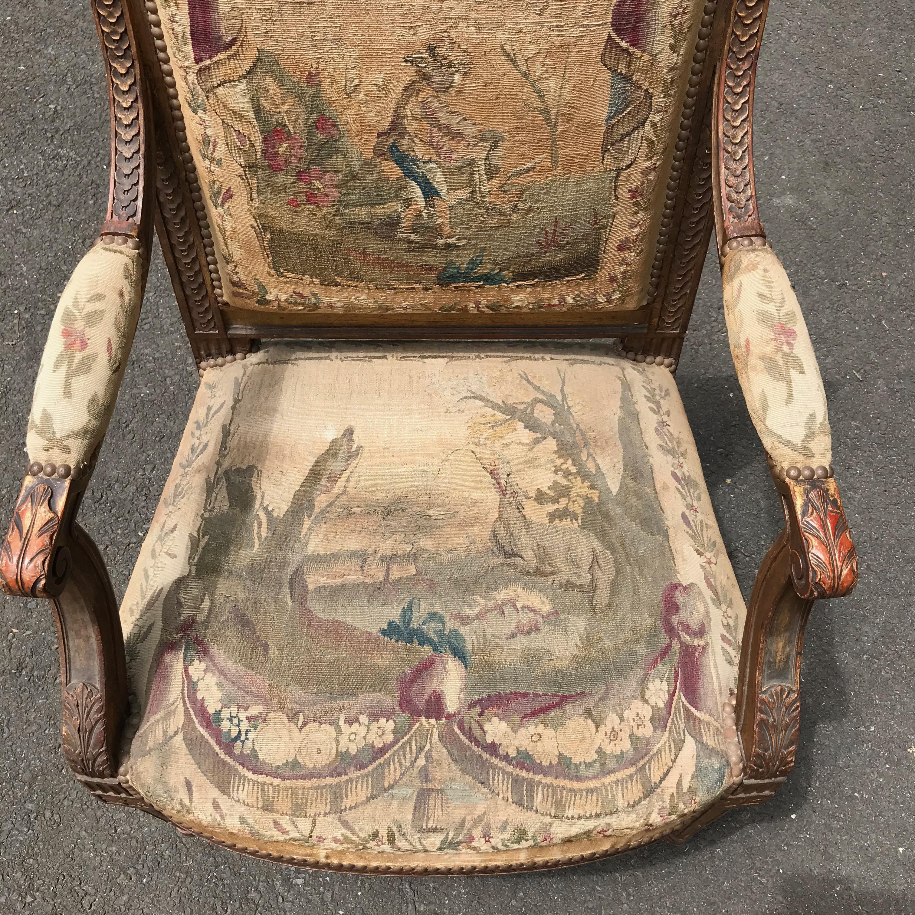 Set of 4, 19th Century French Louis XVI Fauteuils For Sale 14