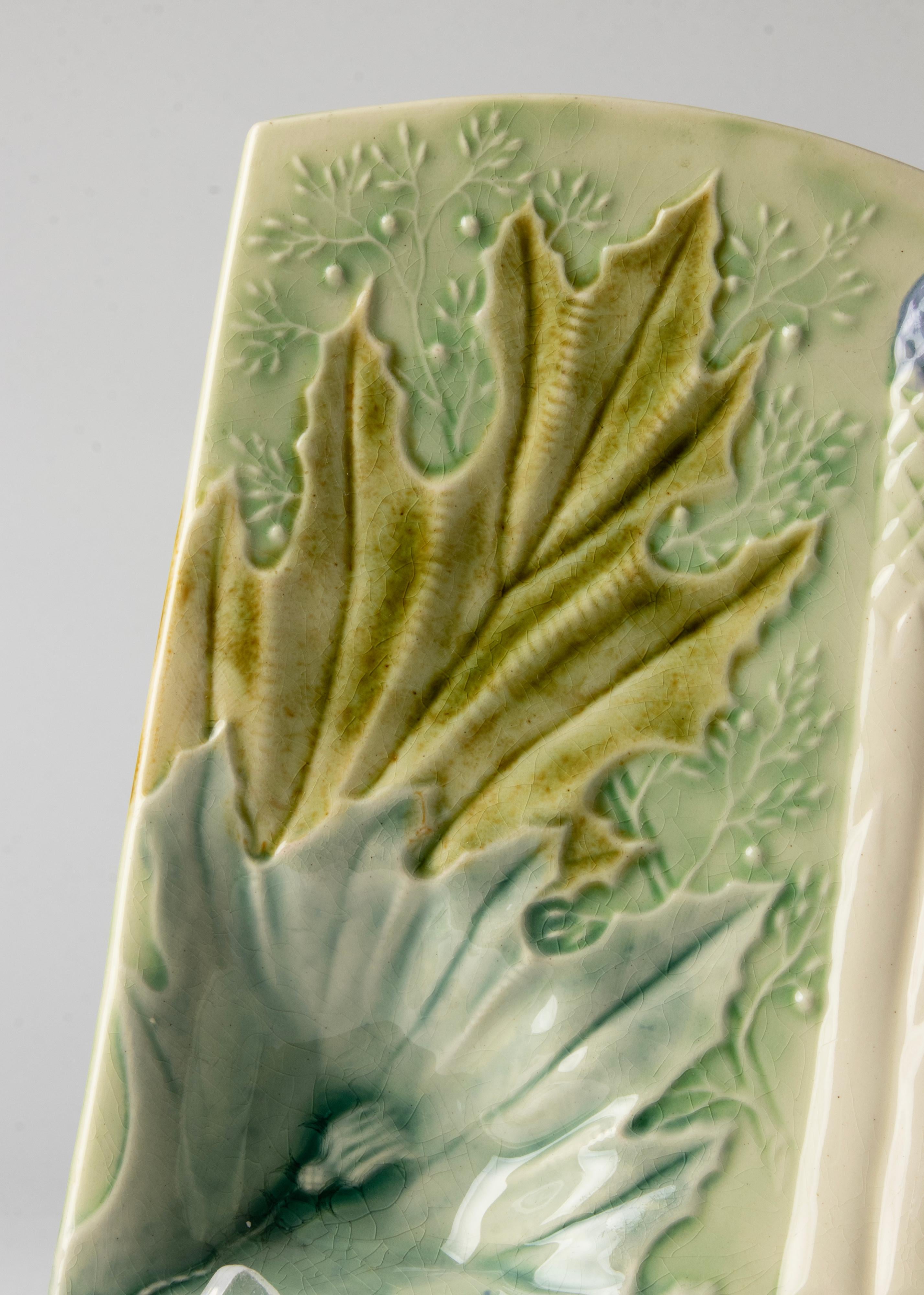 Set of 4 19th Century Majolica Ceramic Asparagus Plates 7
