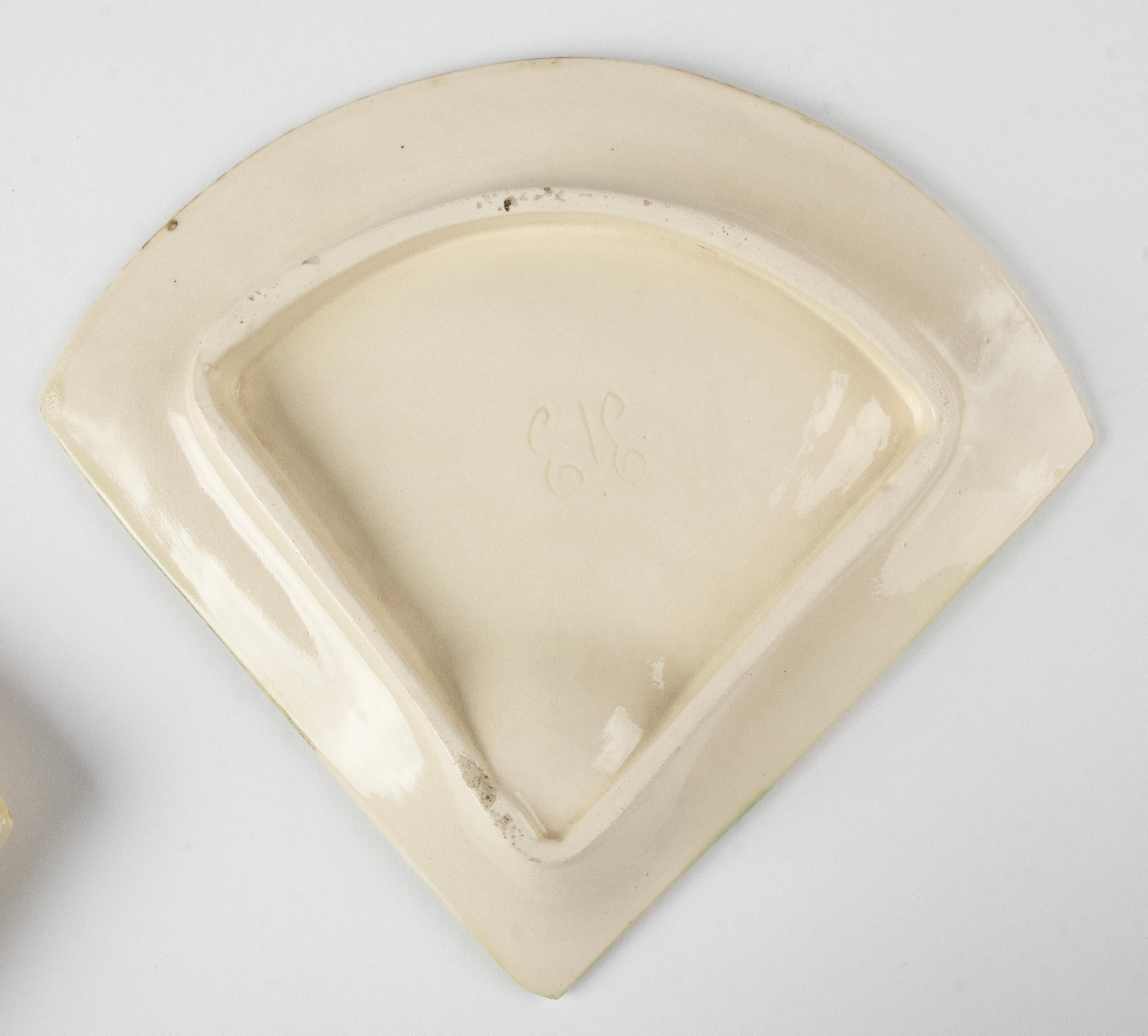 Set of 4 19th Century Majolica Ceramic Asparagus Plates 8
