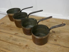 Set of 4 19th Century Scottish Tinned Copper Pots by James Grayson