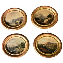 Set of 4 19th Century Spanish Oil Paintings