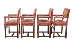 Set of 4 19th century walnut coronation armchairs