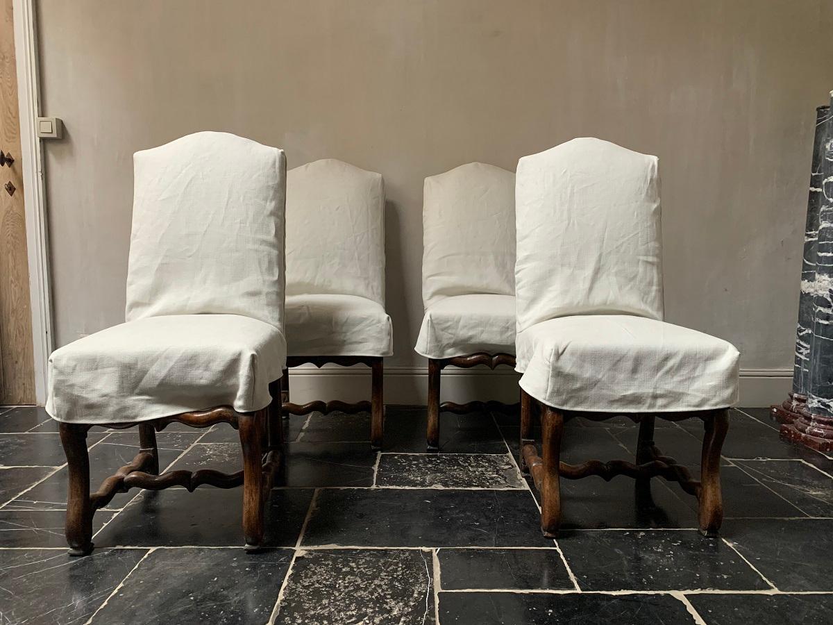 Set of 4 19th Century Walnut French Chairs 4