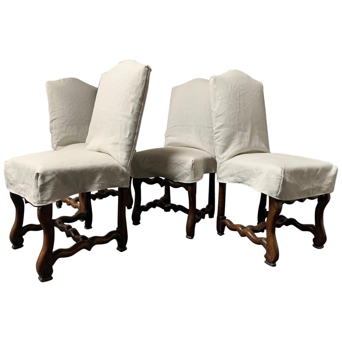 Set of 4 19th Century Walnut French Chairs