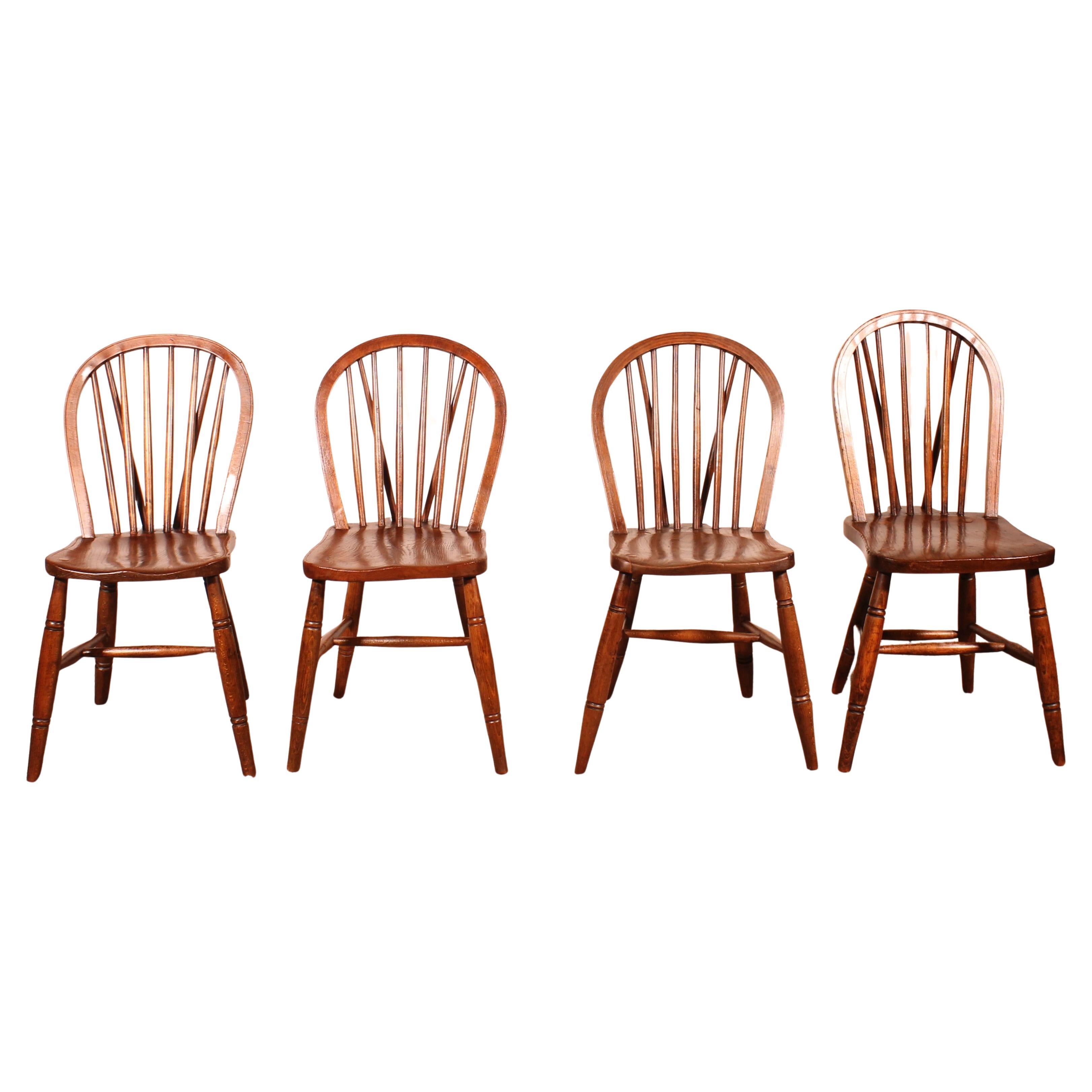 Set Of 4 19th Century Windsor Chairs