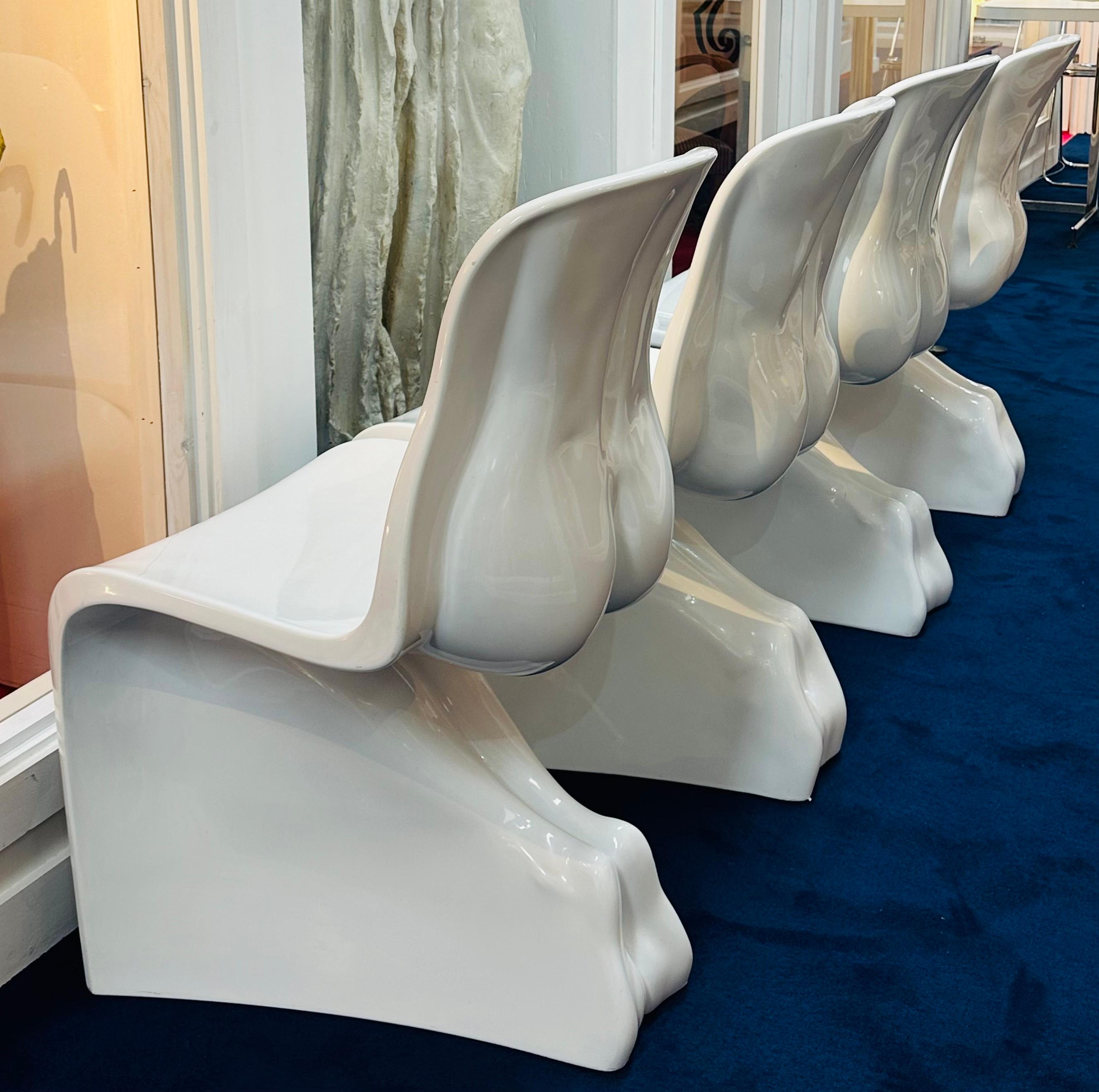 Space Age Set of 4 2008 Him & Her Glossy White Glossy Chair - Fabio Novembre for Casamania