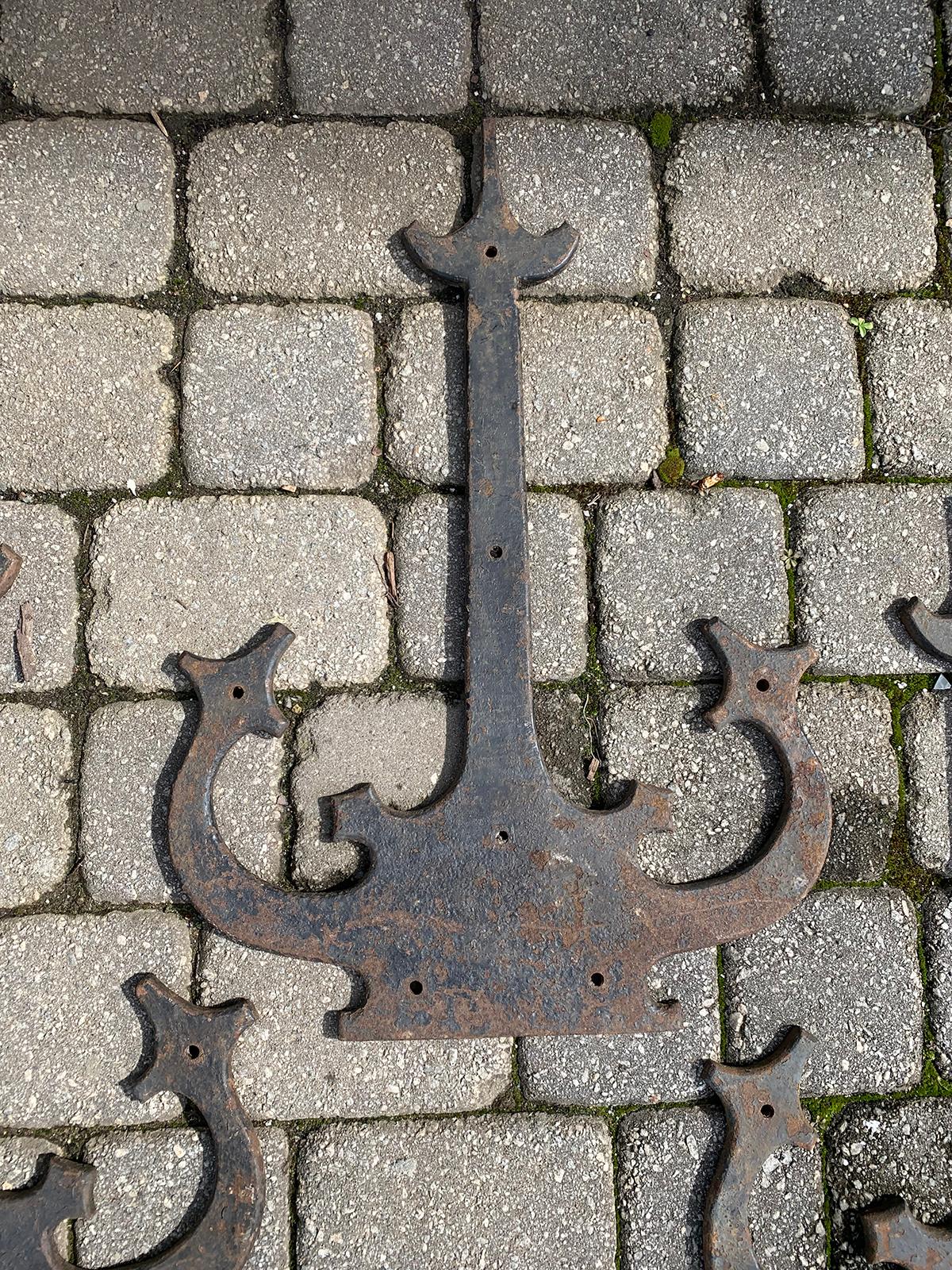 Set of ‘4’ 20th Century Hand-Forged Wrought Iron Architectural Door Hinges In Good Condition In Atlanta, GA