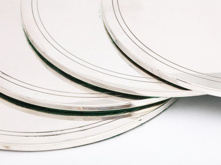 Set of Four (4) Large 20th Century Sterling Silvermounted Trivets For Sale at 1stDibs dish