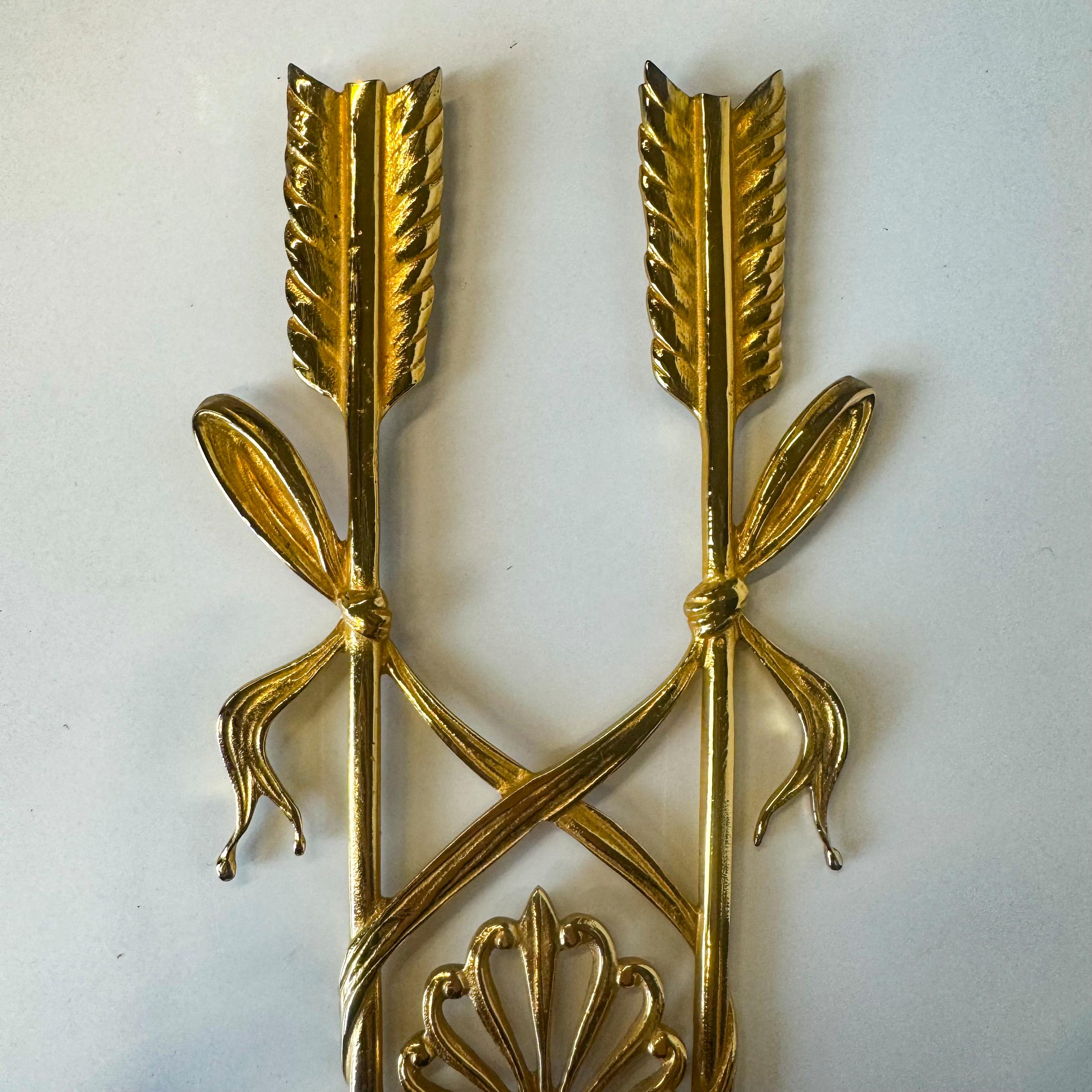 Ensemble de 4 lampes murales en laiton doré du 21e siècle en vente 1